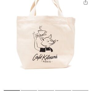 MAISON KITSUNE White and Black Tote Bag